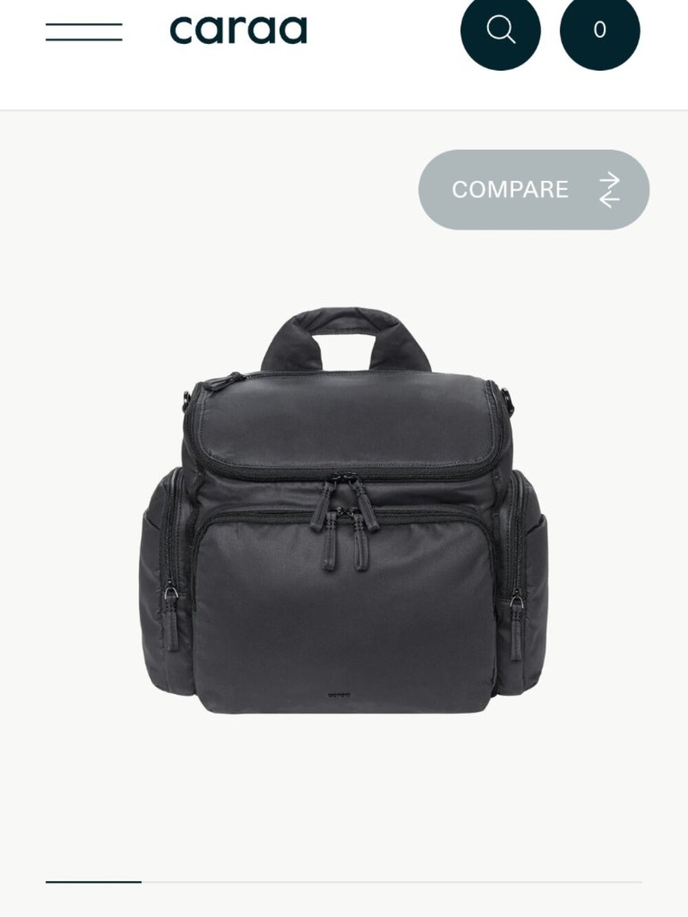 Caraa medium black cotton baby bag